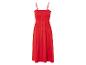 Robe rouge estivale, style ample, bretelles fines.