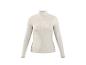 Col roulé côtelé beige à manches longues pour femme