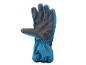 Gants d'hiver bleus avec des détails noirs.
