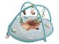 Tapis d'éveil bébé avec arches, jouets suspendus et motif de singe nageur.