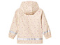 Imperméable beige pour enfants avec un motif de feuilles d'automne.