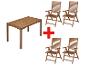 Ensemble table et 8 chaises en bois pour jardin.