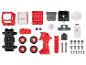 Ensemble de construction de véhicules jouets rouges et noirs avec télécommande et accessoires