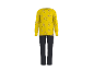 Pyjama deux pièces pour enfants avec haut jaune à motif de dessin animé et pantalon gris foncé
