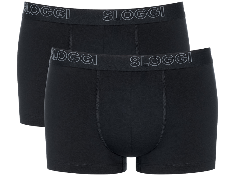Deux boxers noirs avec ceinture élastique affichant le logo de la marque.
