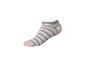 Chaussette courte rayée grise, blanche et rose