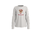 T-shirt blanc cassé à manches longues avec un joli motif de cerf et l'inscription 'DEER CREW'