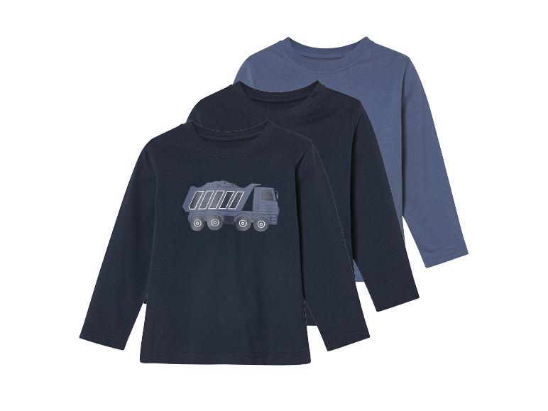 Trois t-shirts manches longues pour garçon avec un imprimé camion.