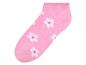 Chaussettes roses à motifs floraux.