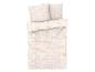 Parure de lit fleurie : drap, taies d'oreiller.