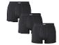 Trois paires de boxers noirs pour hommes avec une ceinture visible.