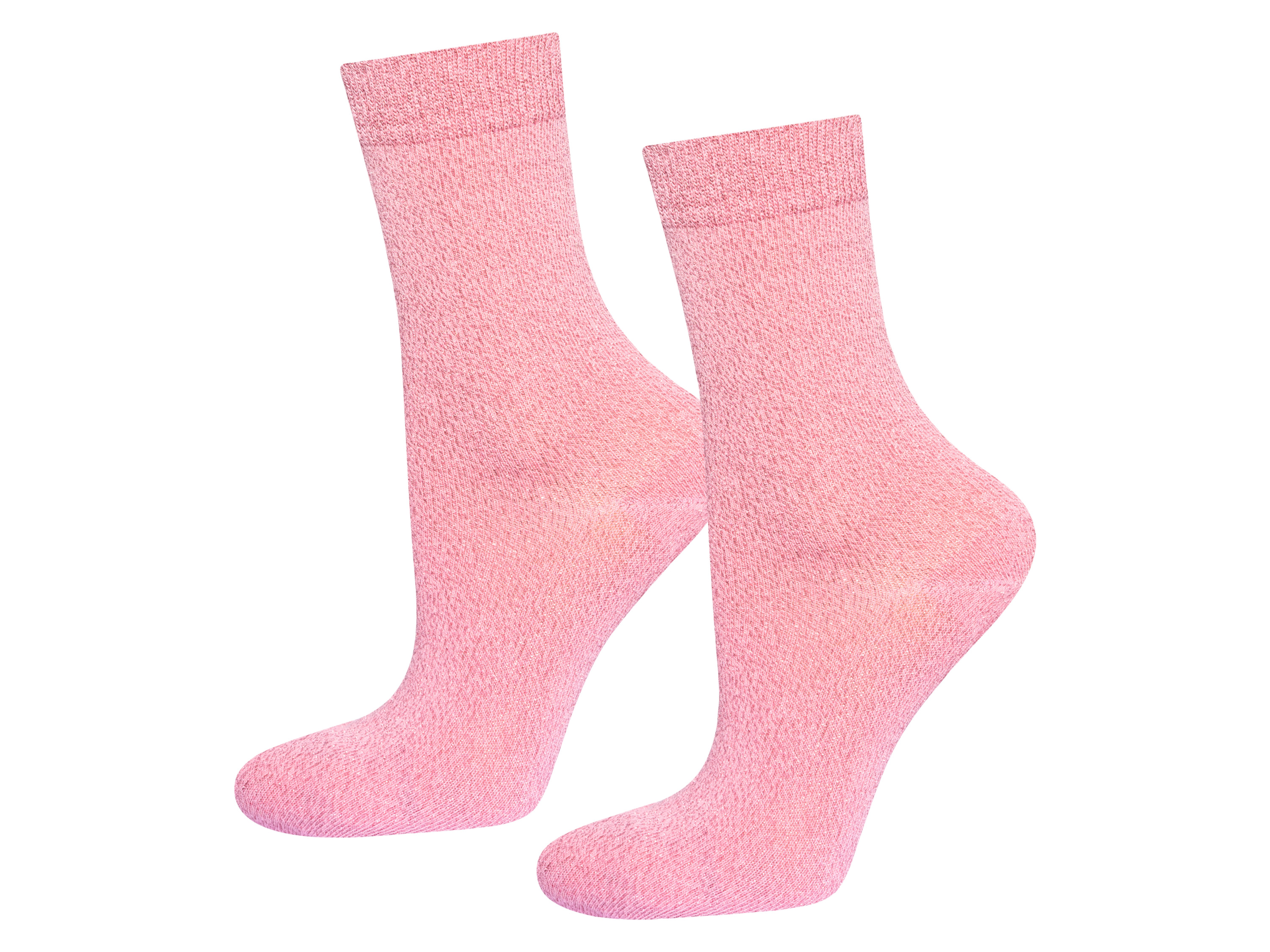 Soxo Lot de 2 paires de chaussettes de Noël unisexe (36-40, rouge/rose)