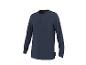 T-shirt homme bleu foncé à manches longues avec boutons au niveau du col.