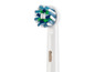 Une tête de brosse à dents électrique avec des poils bleus et verts.
