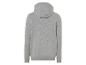 Un sweat-shirt gris à capuche et à manches longues.