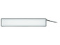 Un lampada LED long et étroit avec un cadre noir.