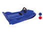 Luge en plastique bleue avec volant pour enfants.