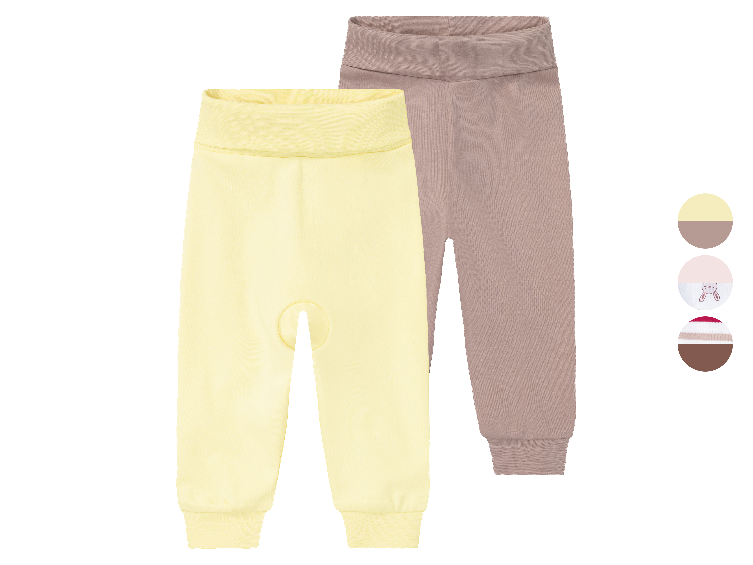 lupilu® Lot de 2 pantalons molletonnés bébé