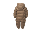 Combinaison de neige marron pour bébé avec capuche, vue arrière