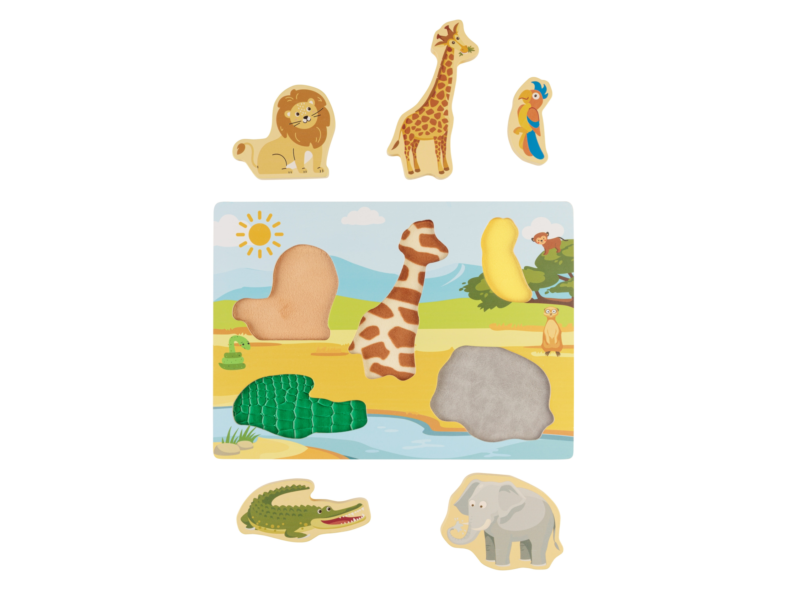 lupilu® Livre tactile ou puzzle tactile (Safari de puzzles tactiles)