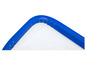 Détail d'un bord bleu d'un protecteur d'écran.