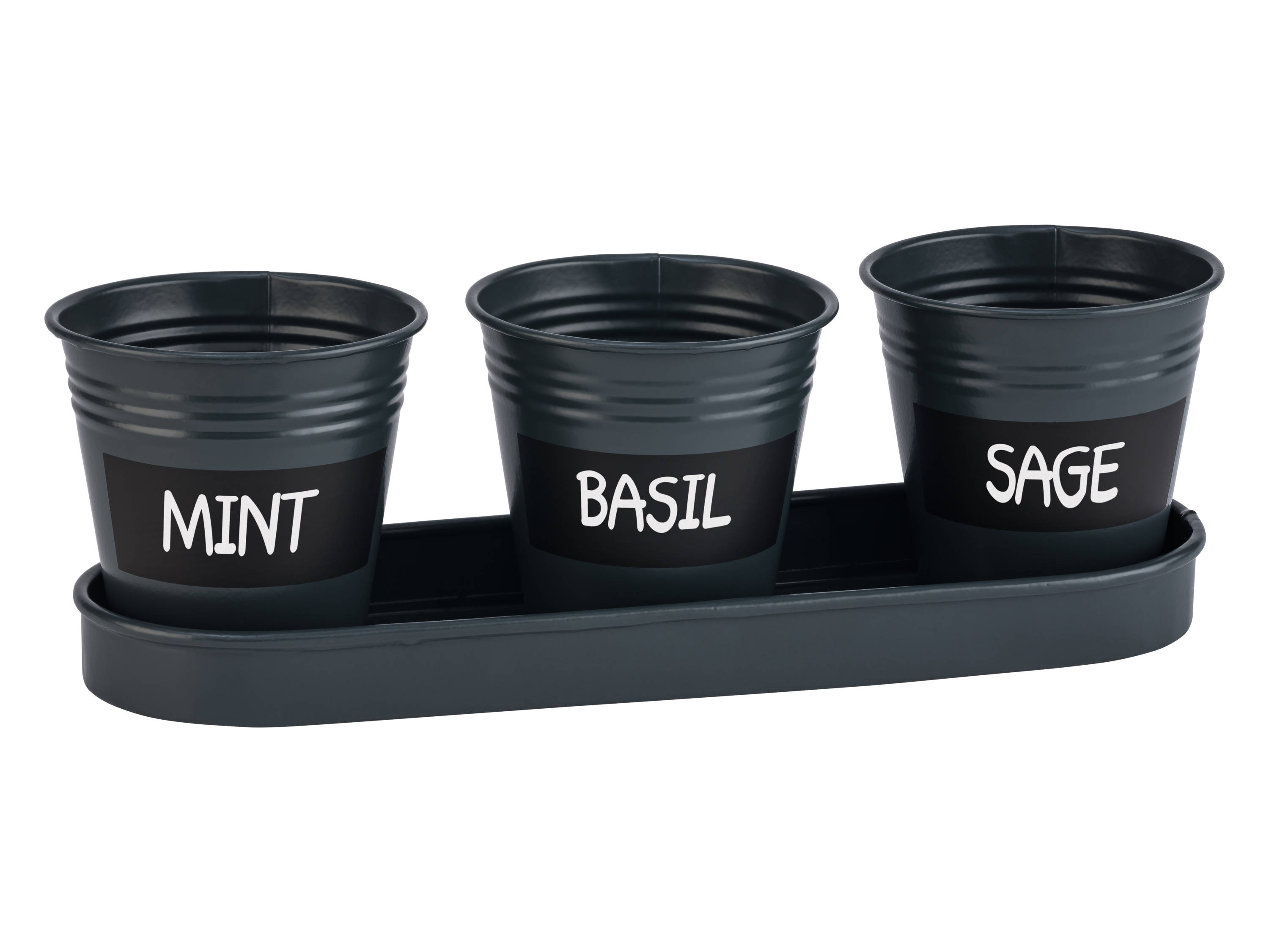 PARKSIDE® Lot de 3 pots pour herbes aromatiques (anthracite)