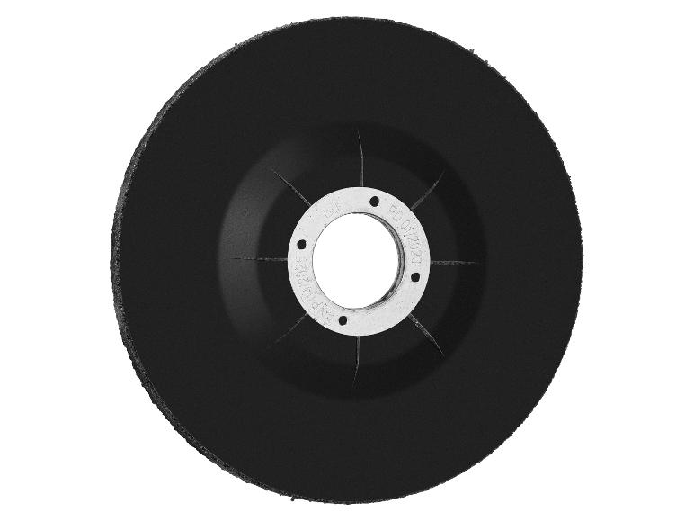 Disque de meulage noir avec une bride métallique au centre