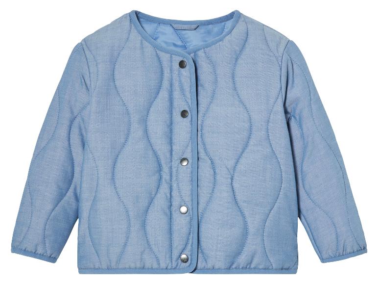 Veste matelassée bleu clair à boutons.