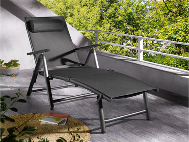 LIVARNO home Bain de soleil Houston, avec appui-tête, noir/anthracite