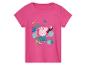 T-shirt rose Peppa Pig, thème jungle tropicale.