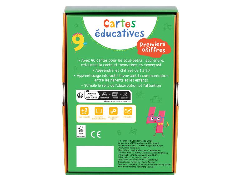 Cartes éducatives Premiers chiffres pour apprendre les nombres de 1 à 20.