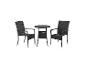 Ensemble bistrot de jardin avec deux chaises en osier noir et une table ronde