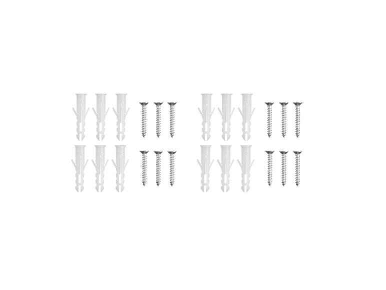 Chevilles et vis blanches