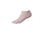 Une chaussette de cheville rose clair sur fond blanc.