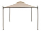 Une tonnelle beige avec une structure métallique