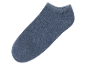 Chaussette mi-bas bleu marine isolée sur fond noir.