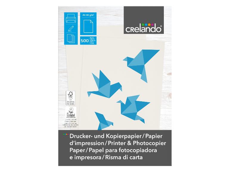Papier d'impression et photocopie Crelado A4 80 g/m², 500 feuilles, certifié FSC et EU Ecolabel.
