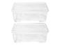 Deux boîtes de rangement en plastique transparent avec couvercles
