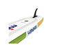 Un paddleboard gonflable de la marque Wrp4u de couleur verte et jaune.