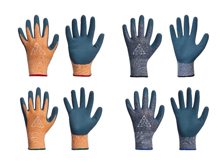 Gants de travail Parkside de différentes couleurs et designs.