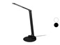 Une lampe de bureau noire ajustable avec un éclairage LED.