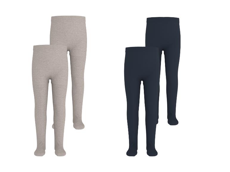 Collants thermiques LUPILU® pour enfants, 2 paires: beige et bleu foncé.
