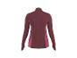 Haut de sport à manches longues et fermeture éclair pour femme, rouge foncé