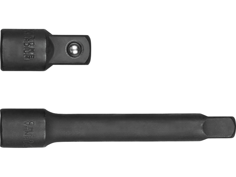 Adaptateur de clé à douille noir et rallonge avec l'inscription « CHROME VANADIUM ».