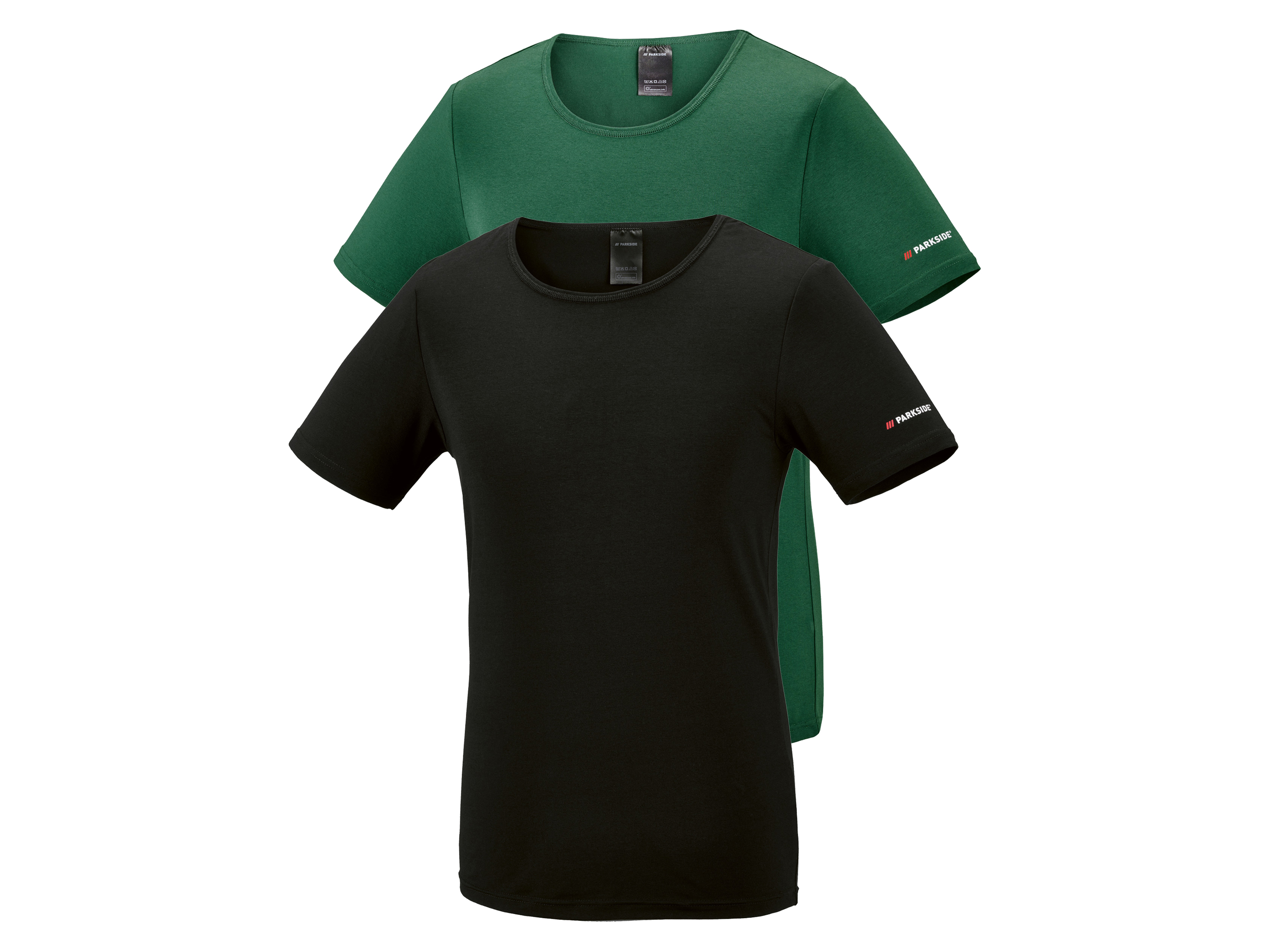 PARKSIDE® Lot de 2 maillots homme (noir/vert, M)
