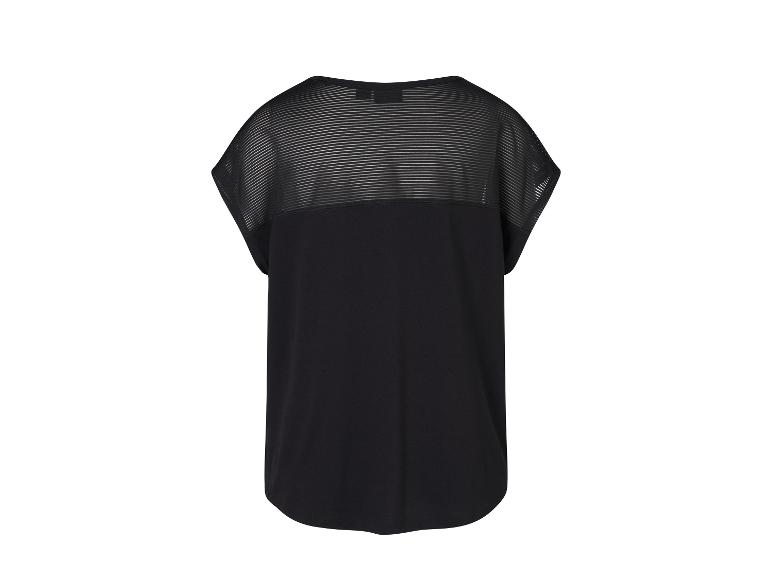 T-shirt noir avec détail en maille aux épaules et au dos
