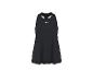 Robe de sport noire sans manches avec un logo blanc sur la poitrine.