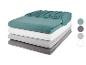 Ensemble de draps en coton dans quatre couleurs neutres.