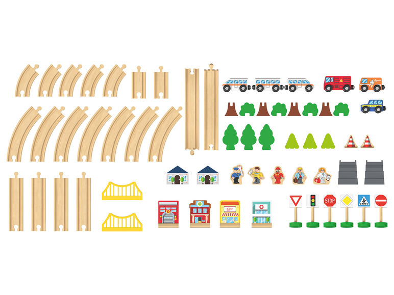 Aller en mode plein écran : Playtive Set de chemin de fer en bois - Image 2