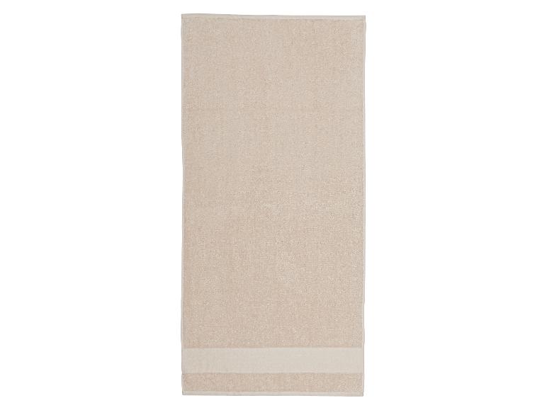 Serviette de bain beige avec bande décorative